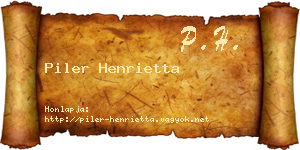 Piler Henrietta névjegykártya